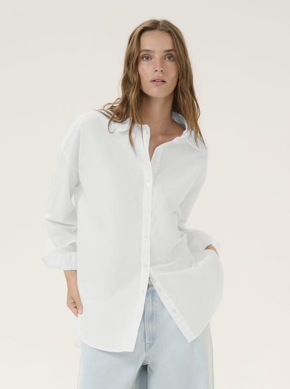 My Essential Wardrobe Sunna Boxy Shirt Bright White