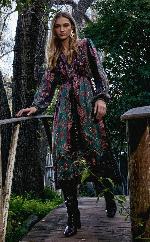 Hale Bob Posie Dress Teal