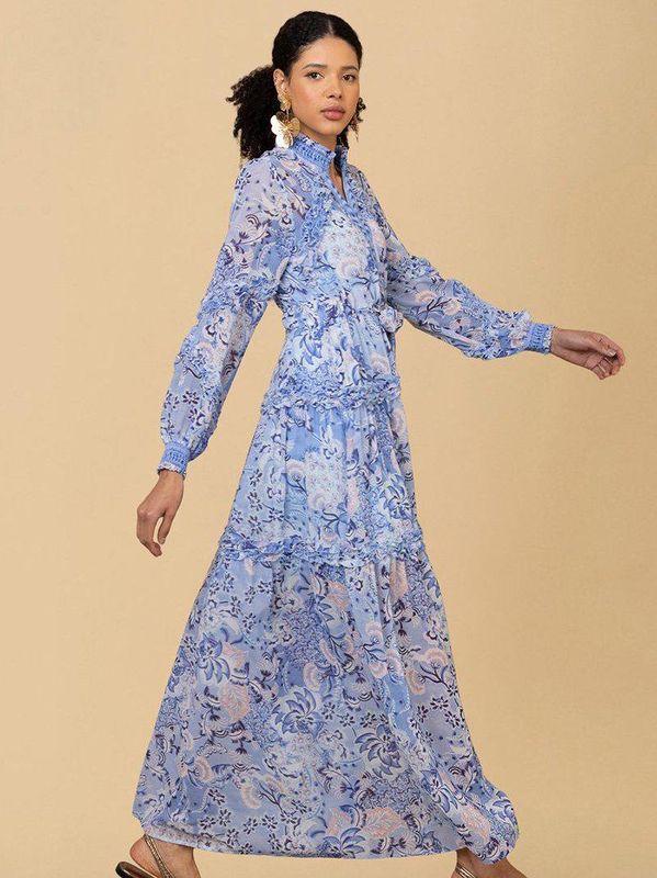 Hale Bob Meghan Long Dress Blue