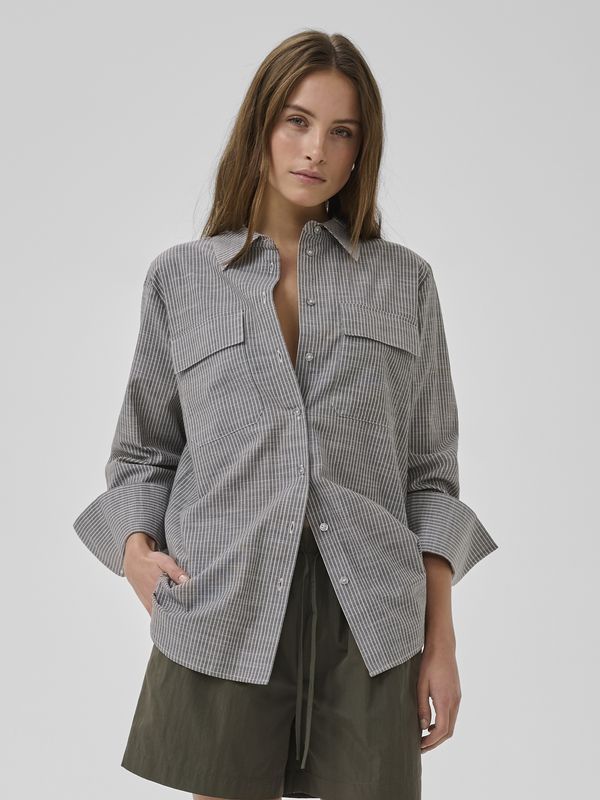 My Essential Wardrobe Skye Shirt Forest Night Striped