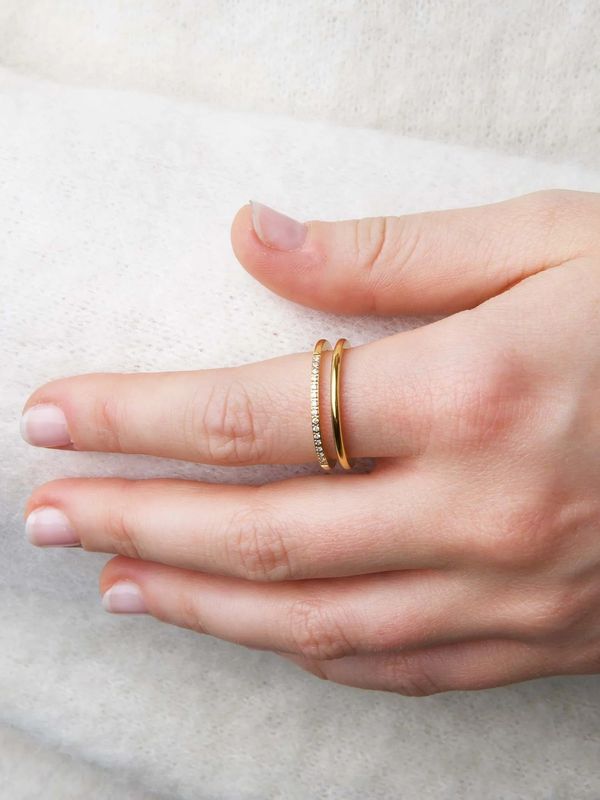Timi Melissa Duo Crystal Ring Stainless Steel