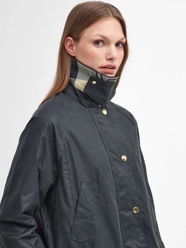 Barbour Long Beadnell Wax Jacket Sage