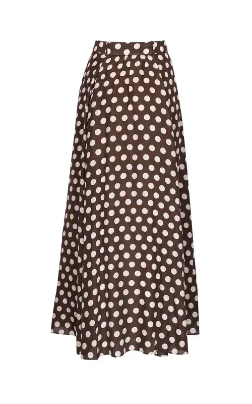 By TiMo Striped Organza Maxi Skirt Dots