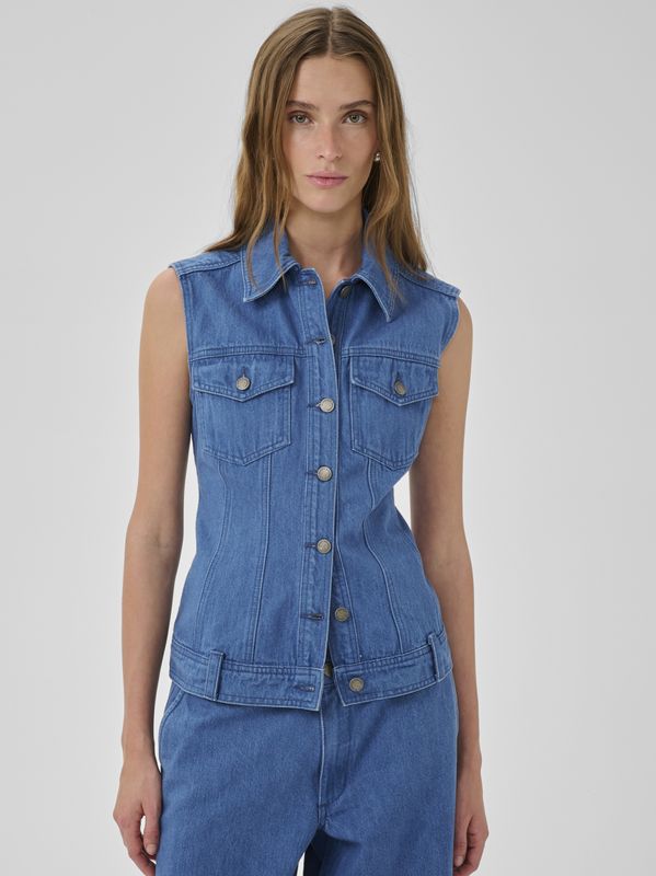 My Essential Wardrobe Saka 180 Shaped Vest Clear Blue Wash