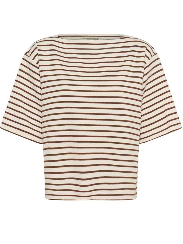 Soaked in Luxury Ingina Sweatshirt White and Cappuccino Stripe