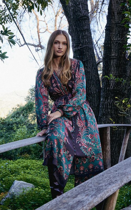 Hale Bob Posie Dress Teal