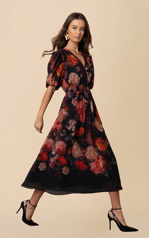 Hale Bob Fleur Dress Black
