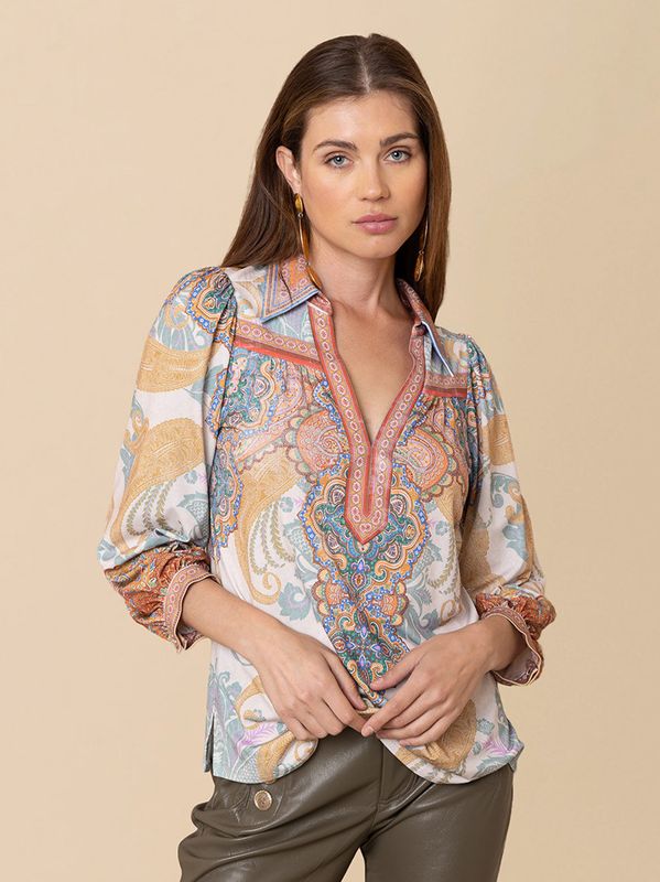 Hale Bob February Blouse Brown