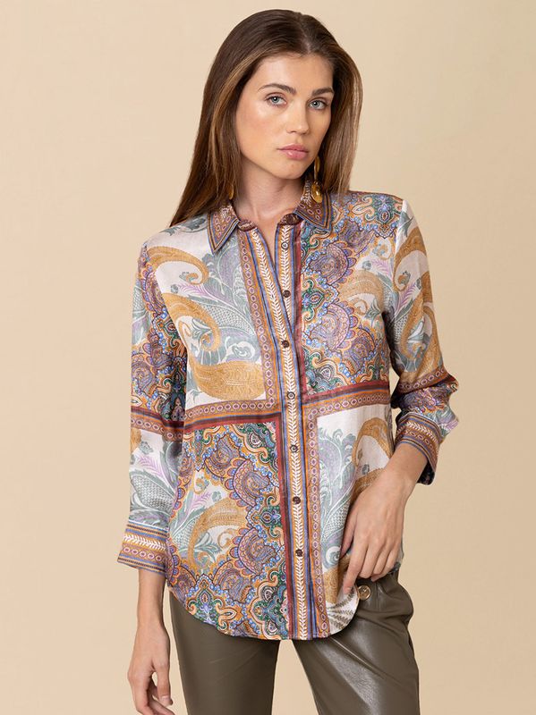 Hale Bob Babette Blouse Brown