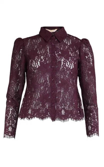 Hovedbilde By TiMo Lace Shirt Burgundy