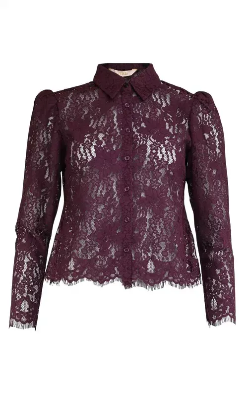 By TiMo Lace Shirt Burgundy