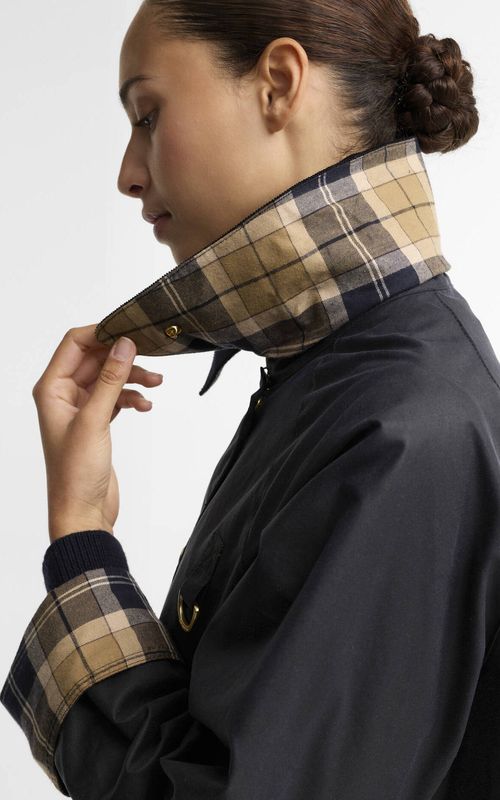 Barbour Icons Modern Spey Waxed Jacket Navy/Birchwood