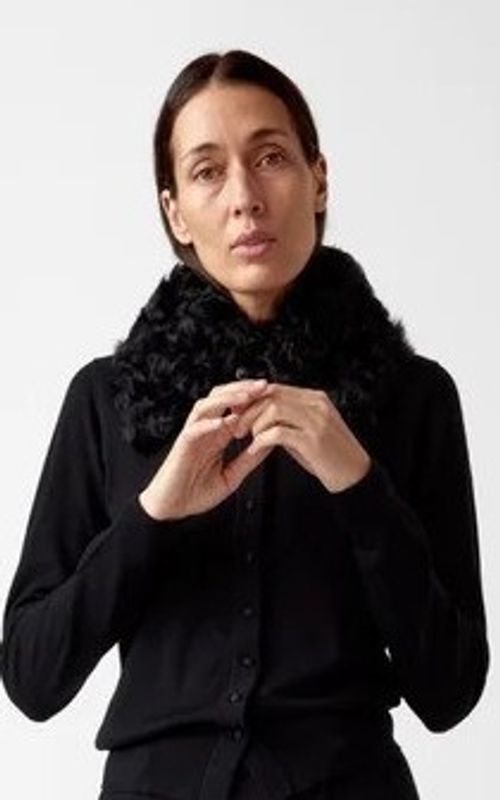 AKS Label Shearling Collar Black