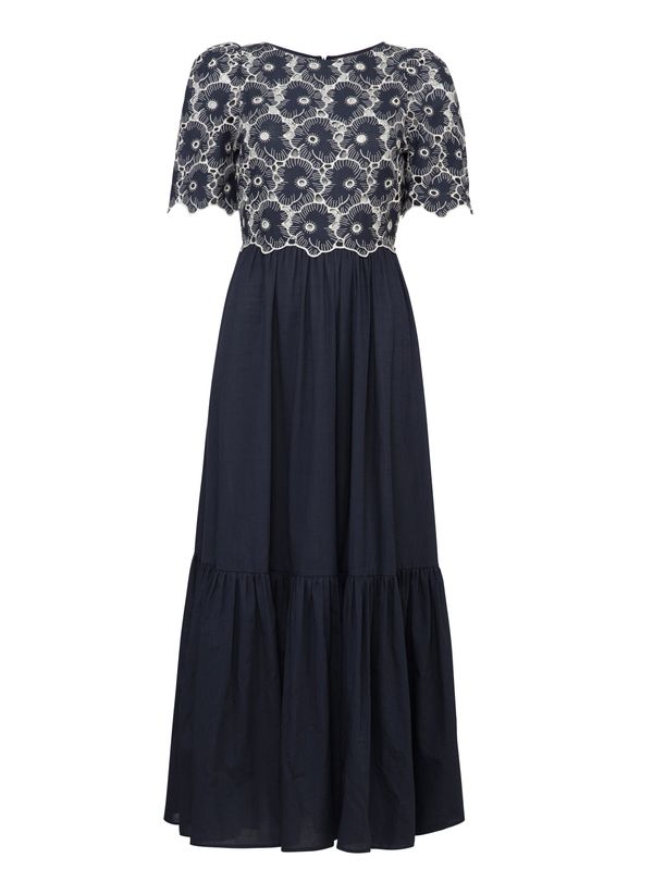 By TiMo Broderie Anglaise Maxi Dress Marine