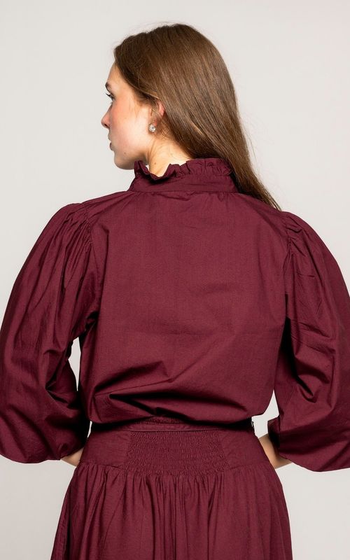 MissMaya Ella Blouse Rich Maroon
