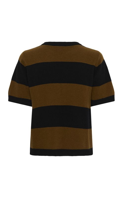 My Essential Wardrobe Jola Knit Pullover SS Bison/Black Stripe