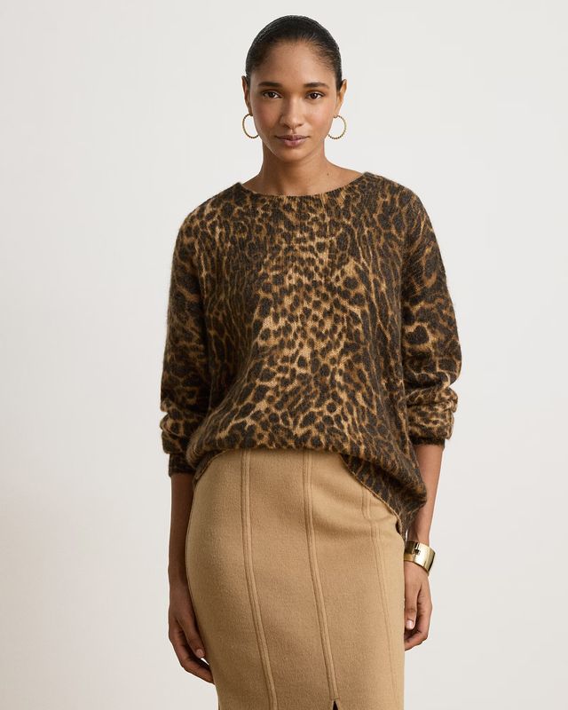 Lauren RL Welsie Pullover Camel Multi