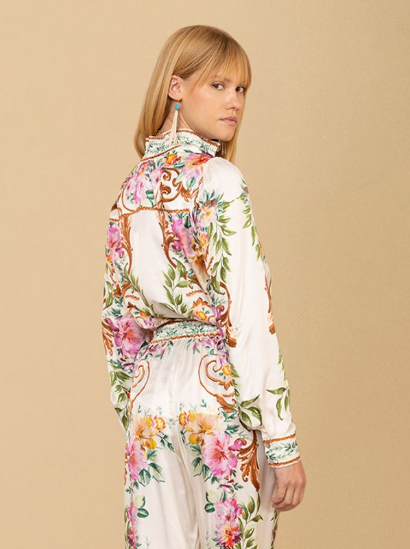 Hale Bob Kahlani Blouse Silk/Viscose Ivory