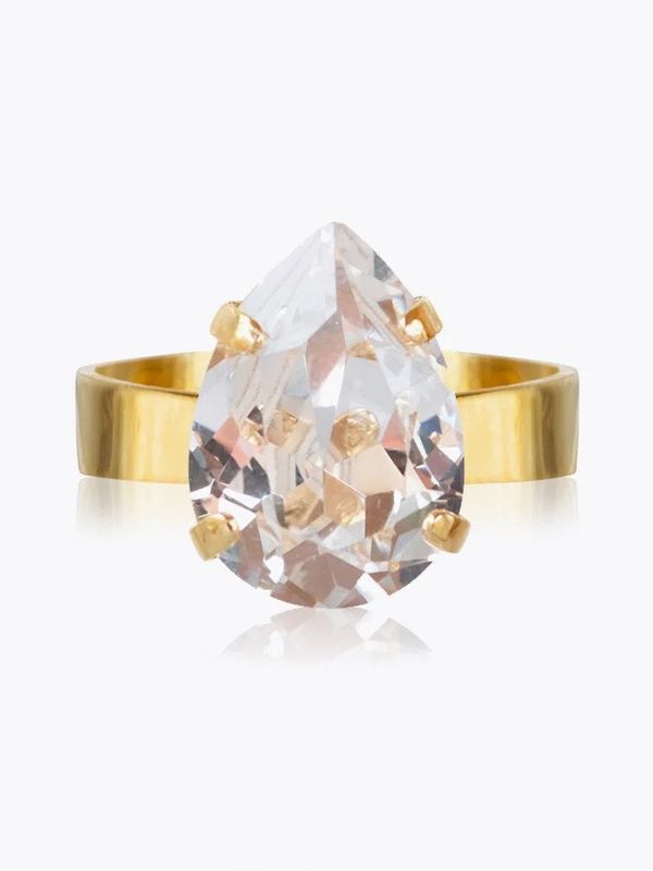 Caroline Svedbom Mini Drop Ring Gold Crystal
