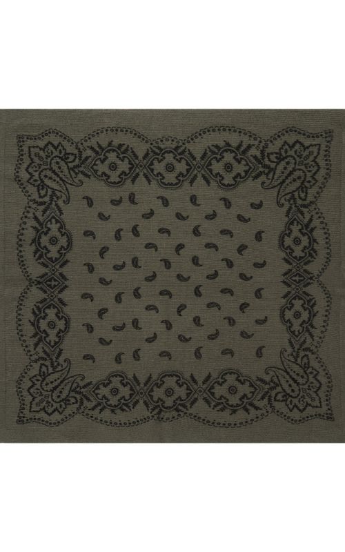 Neo Noir Adelina Paisley Knit Scarf Army