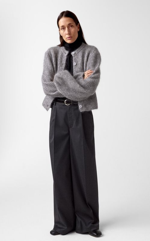 AKS Label Sofia Mohair Cardigan M. Grey Melange