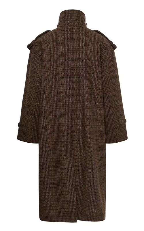 Soaked Dolores Double Breasted Coat Brown Check