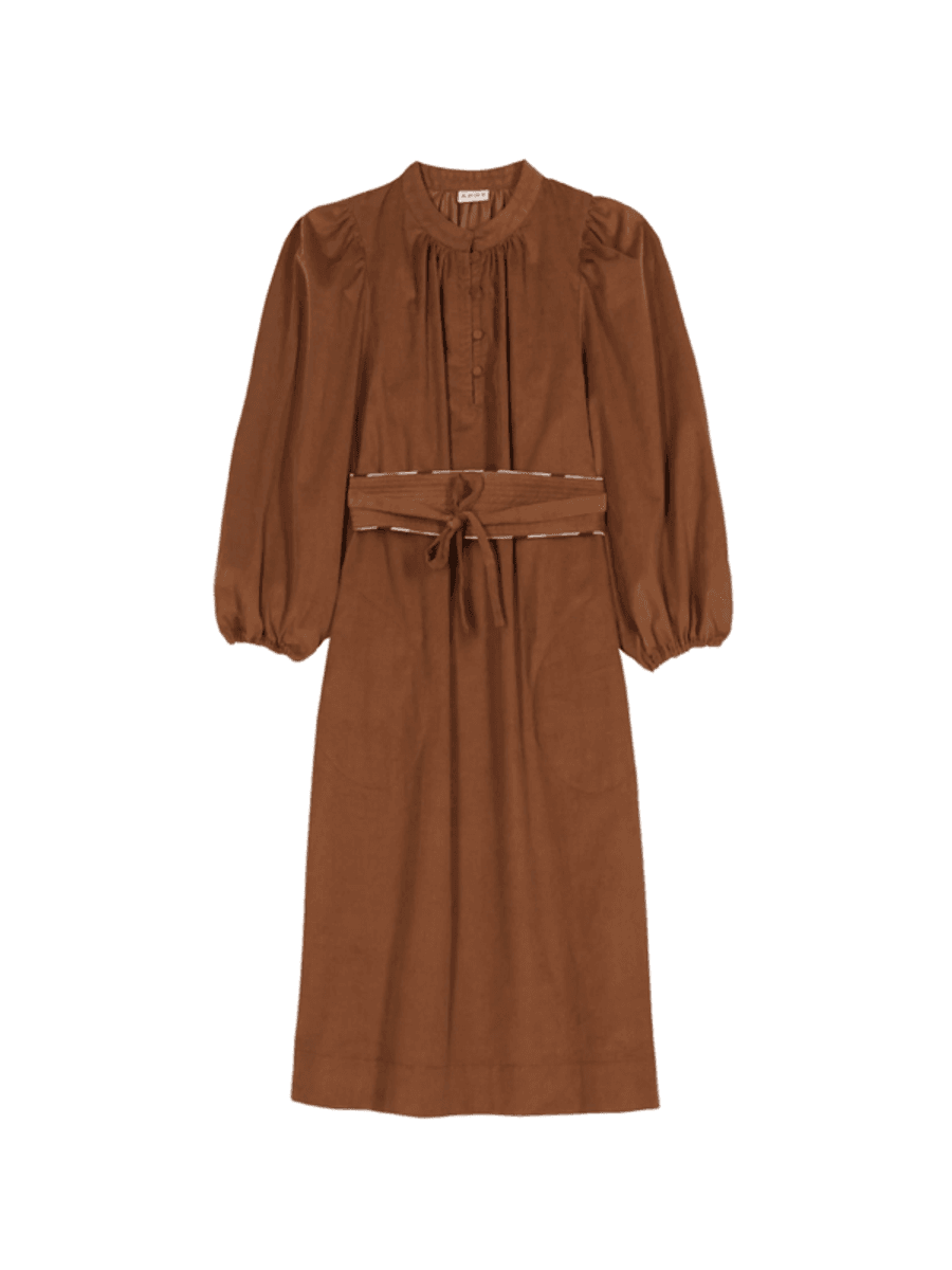 Apof New Madeline Dress Cognac Baby Cord Dress