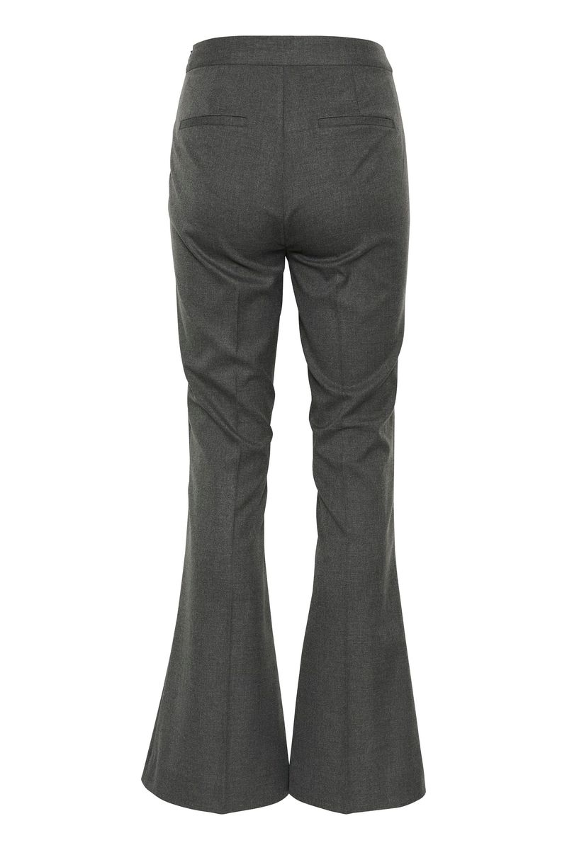 Gestuz Paula Melange HW Flared Pants Dark Grey Melange