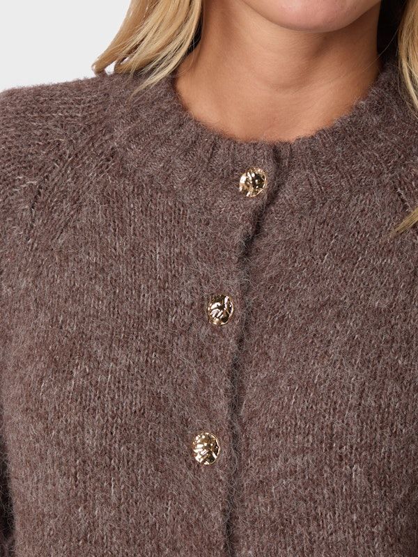 Neo Noir Benuta Fluffy Knit Cardigan Light Brown