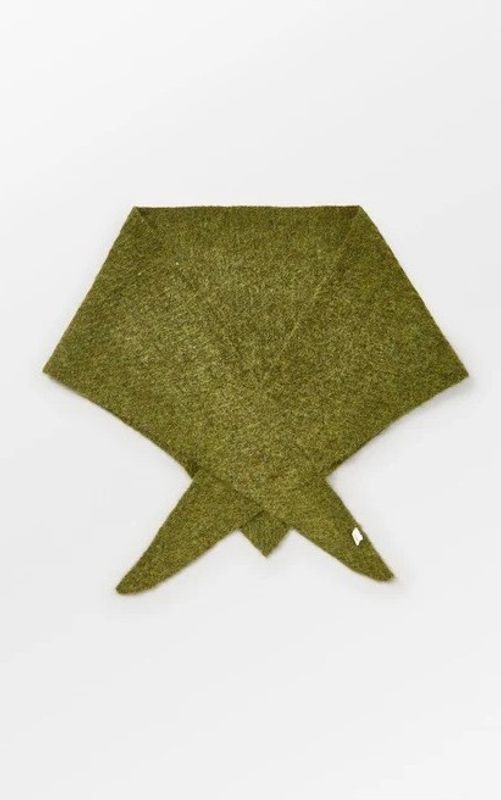 Beck Söndergaard Alpaca-Wool Triangle Scarf Golden Cypress Green