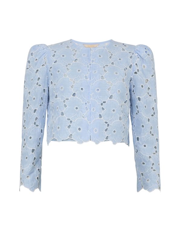 By TiMo Broderie Anglaise Jacket Light Blue