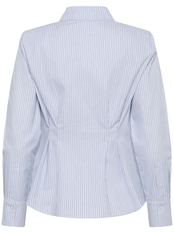 My Essential Wardrobe Feline Shaped Shirt Cashmere Blue Stripe
