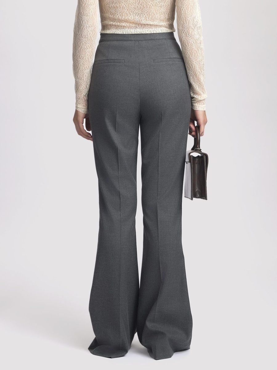 Gestuz Paula Melange HW Flared Pants Dark Grey Melange