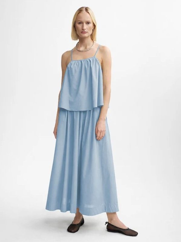 CHRISTIAN AKS Amira Poplin Skirt Storm