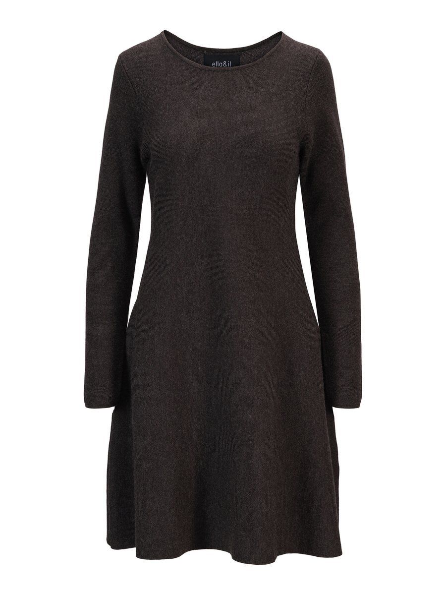 ella&il Cecilie Merino Dress Dark Brown Melange