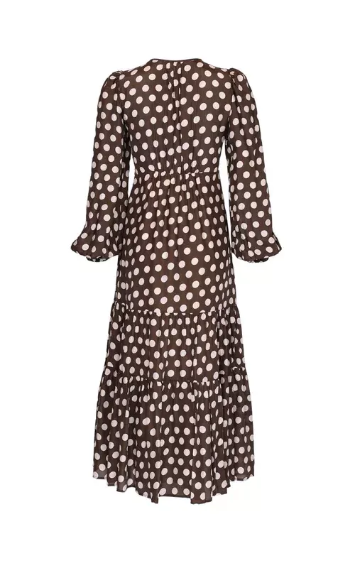 By TiMo Striped Organza Midi Dress Dots