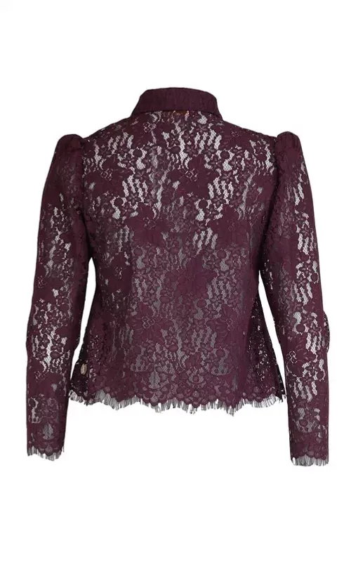 By TiMo Lace Shirt Burgundy