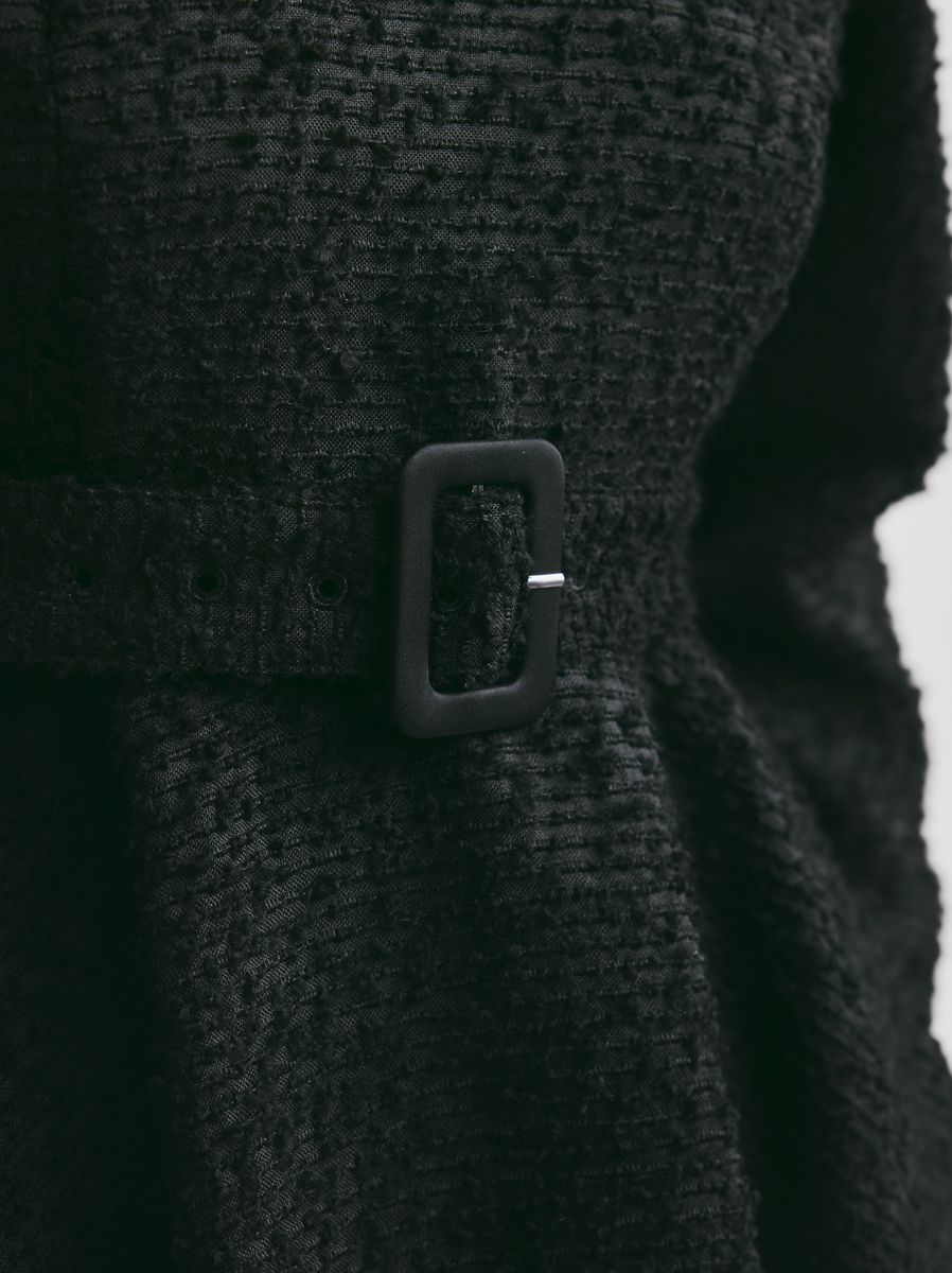 By TiMo Bouclé Belt Dress Black