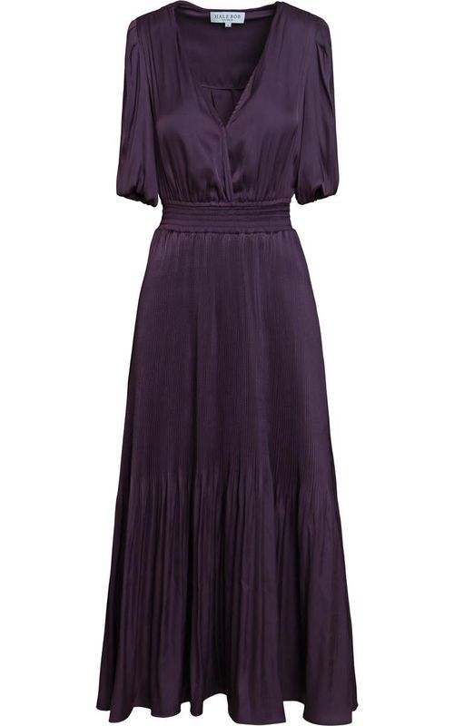 Hale Bob Fleur Solid Dress Plum
