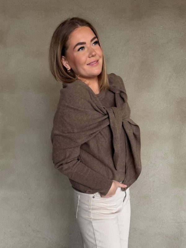 Rêve Louise Trekantskjerf Brown Melange