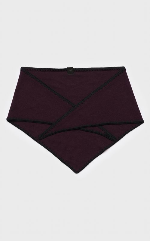 AKS Label Mina Stitched Merino Scarf Burgundy