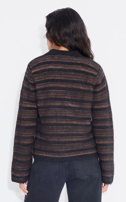 Holzweiler Olivia Wool Polo Sweater Brown Mix