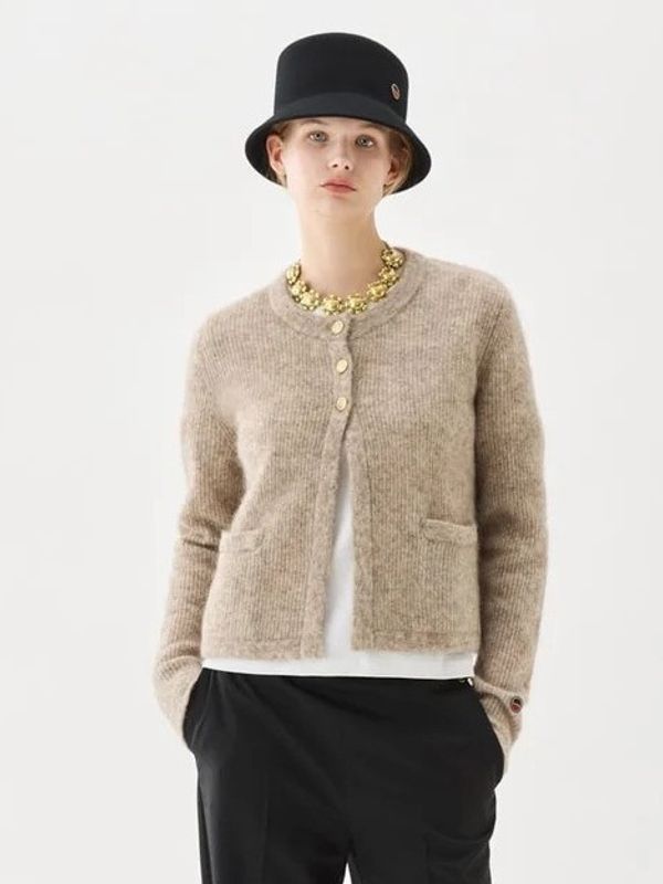 Busnel Sienna Rib Cardigan Mele Melange