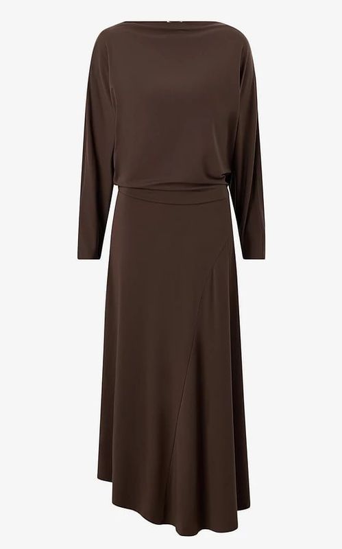 By TiMo Jersey Boatneck Dress Brown