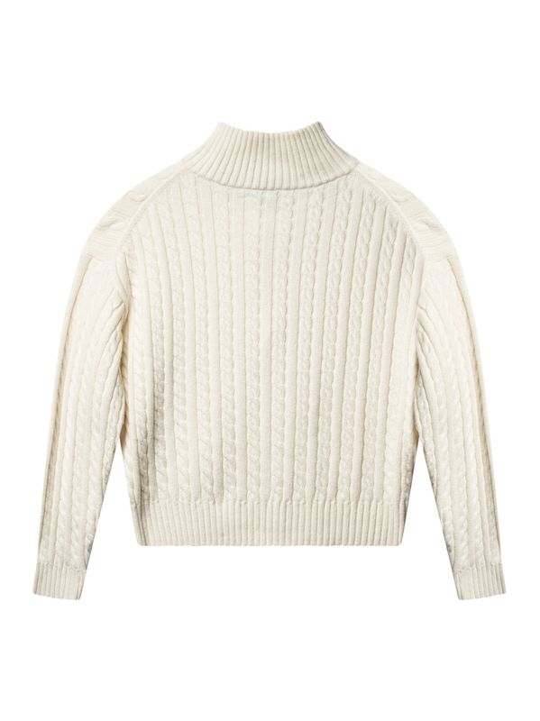 Arnie Says Madelyn Cable Half Zip Offwhite