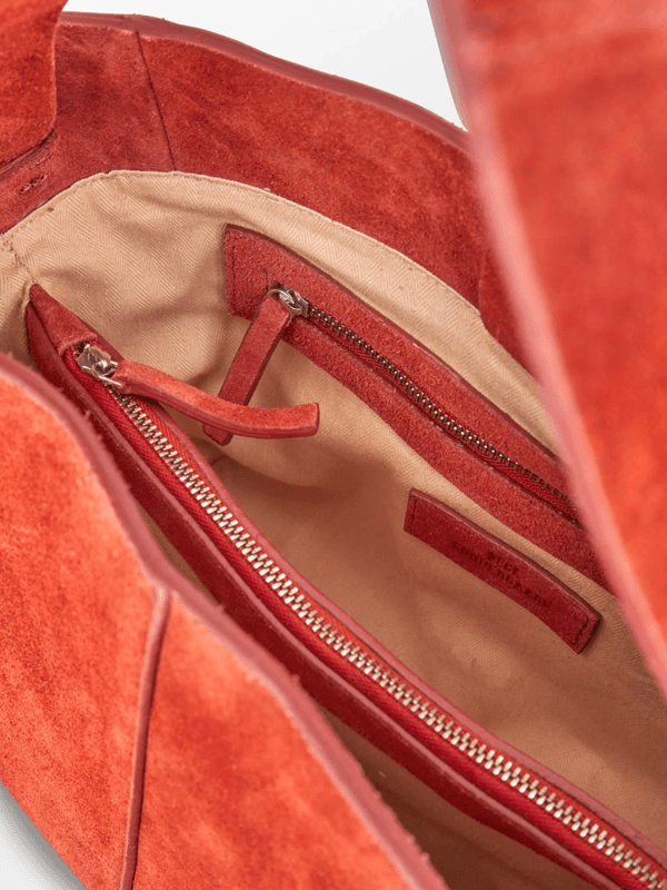 BECK SÖNDERGAARD Suede Fraya Sea Bag  Picante Red